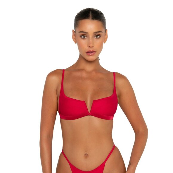 FAE Swim GYPSY Bikini Top - Hibiscus - V-Wire - Sustainable ECONYL® - Designer - Picture 2 of 7